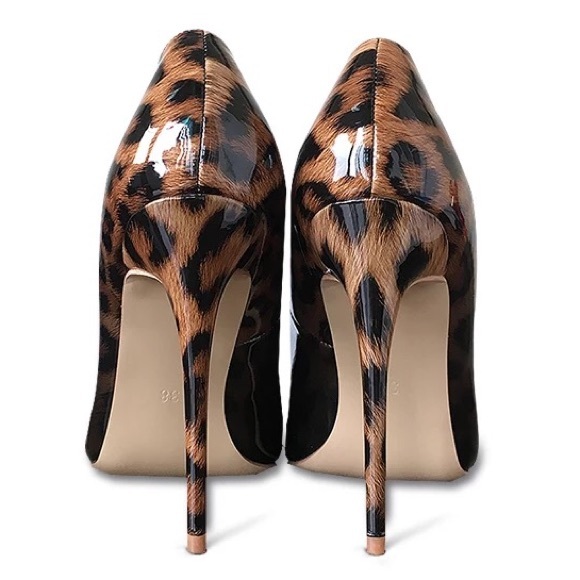 Ombre White and Brown Leopard High Heels - Picture 2 of 4